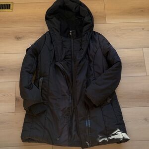 Oxygen Double Zip Winter Jacket Parka Black Size XL – Hooded